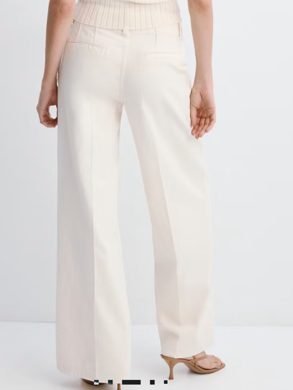 Mango Cream Wide Leg High-Rise Pants WIDE LEG MID-RISE JEANS 5822 - Picture 4 of 5